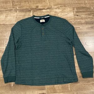 Marine Layer Green Long Sleeve Henley Shirt
